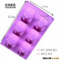 硅胶烘焙模具 厂家直销DIY新品可爱6连hello kitty猫手工皂模具