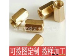 订做铜螺母/m4非标铜螺柱/非标双通/单通螺柱/自动车床加工图2
