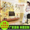 中式玉兰电视背景墙壁画d大型无缝壁画河南郑州生产厂家